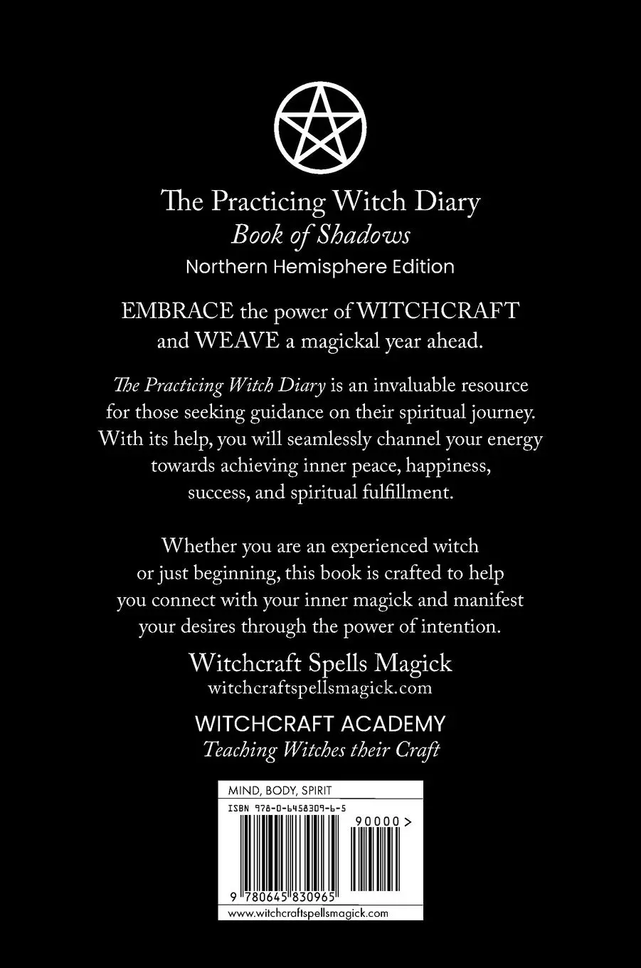 Rückseite: 9780645830965 | The Practicing Witch Diary - Book of Shadows - 2025 - Northern...