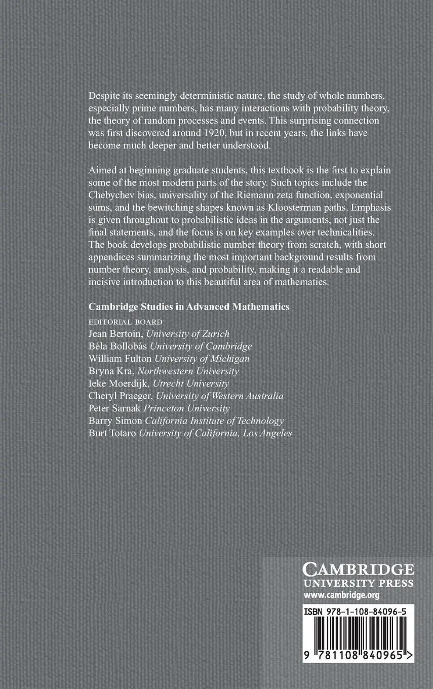 Rückseite: 9781108840965 | An Introduction to Probabilistic Number Theory | Emmanuel Kowalski