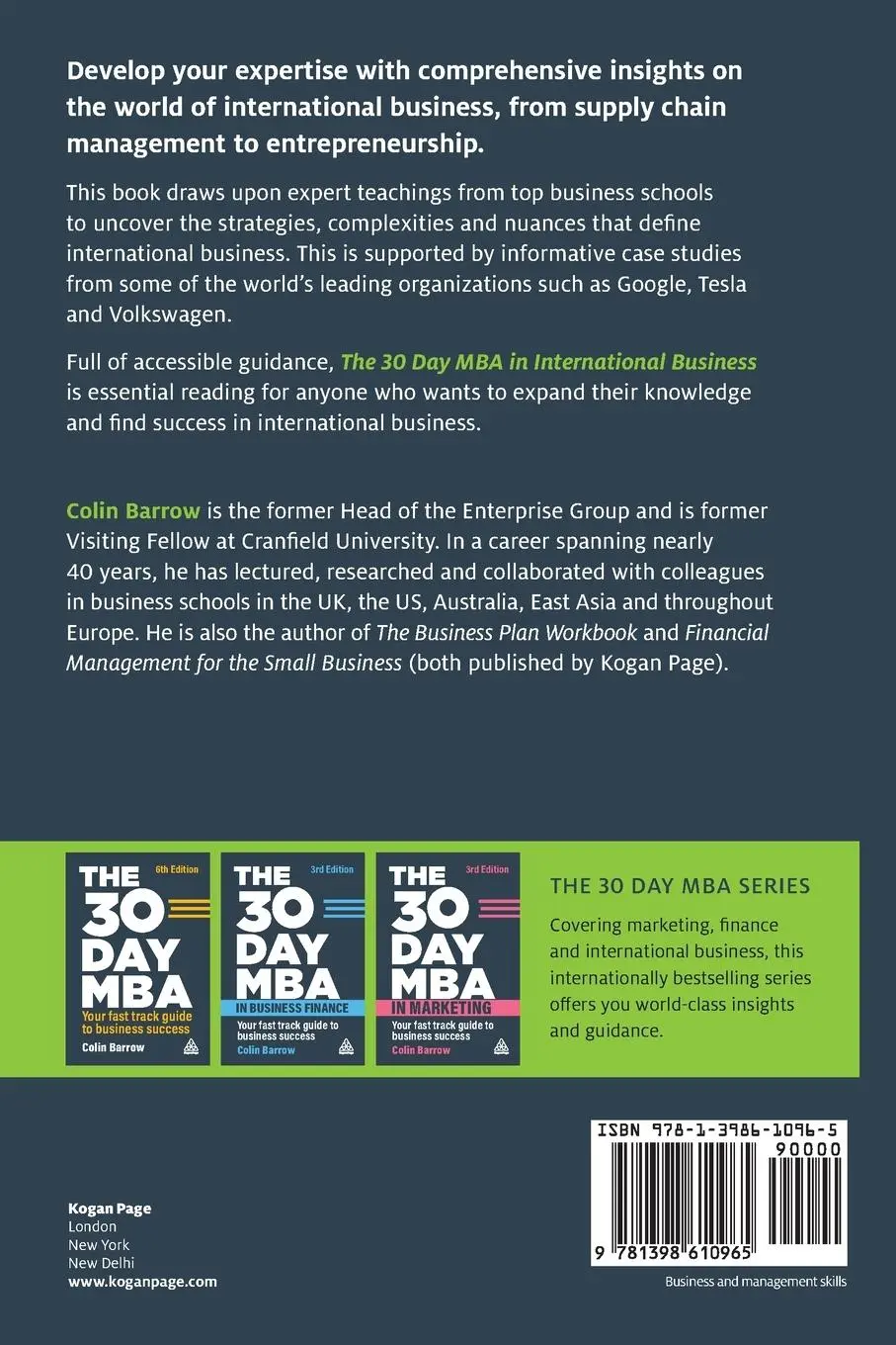 Rückseite: 9781398610965 | 30 Day MBA in International Business | Colin Barrow | Taschenbuch