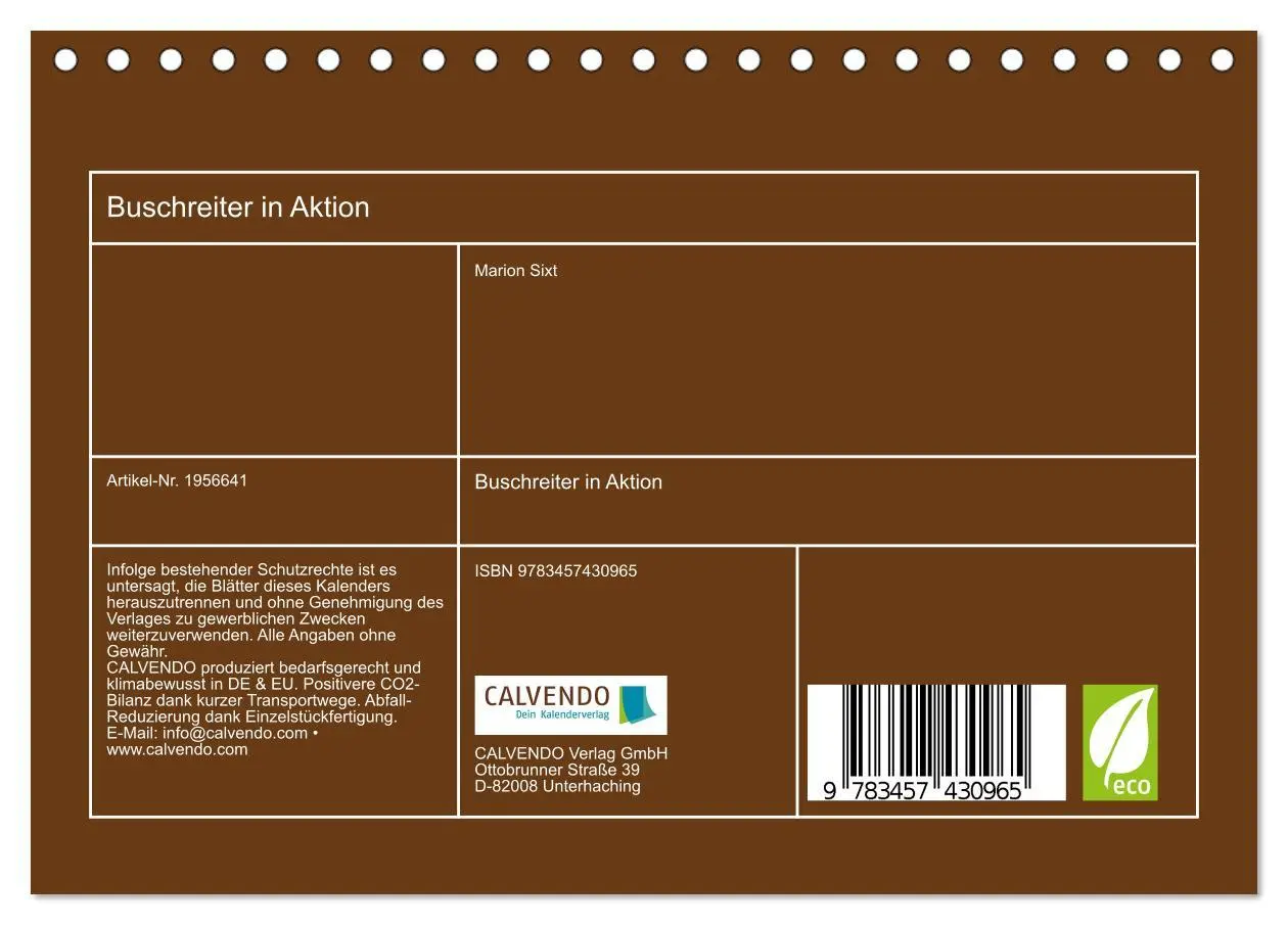 Bild: 9783457430965 | Buschreiter in Aktion (Tischkalender 2026 DIN A5 quer), CALVENDO...