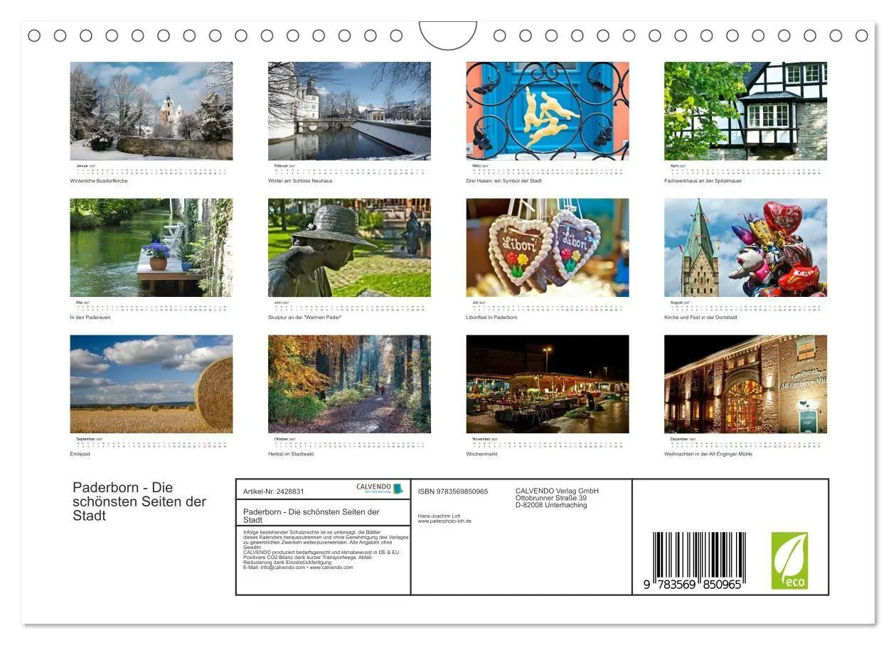 Bild: 9783569850965 | Paderborn - Die schönsten Seiten der Stadt (Wandkalender 2027 DIN...