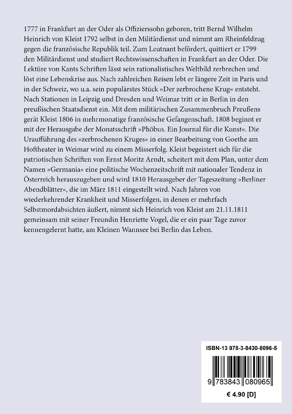 Rückseite: 9783843080965 | Amphitryon | Ein Lustspiel nach Molière | Heinrich von Kleist | Buch