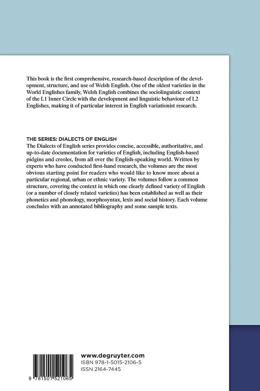 Rückseite: 9781501521065 | Welsh English | Heli Paulasto (u. a.) | Taschenbuch | Englisch | 2022