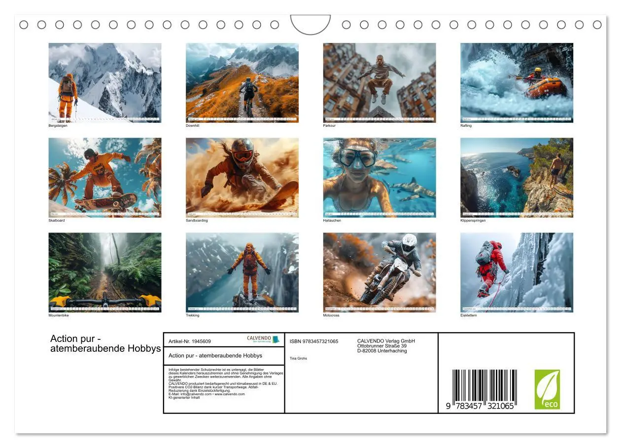 Bild: 9783457321065 | Action pur - atemberaubende Hobbys (Wandkalender 2026 DIN A4 quer),...