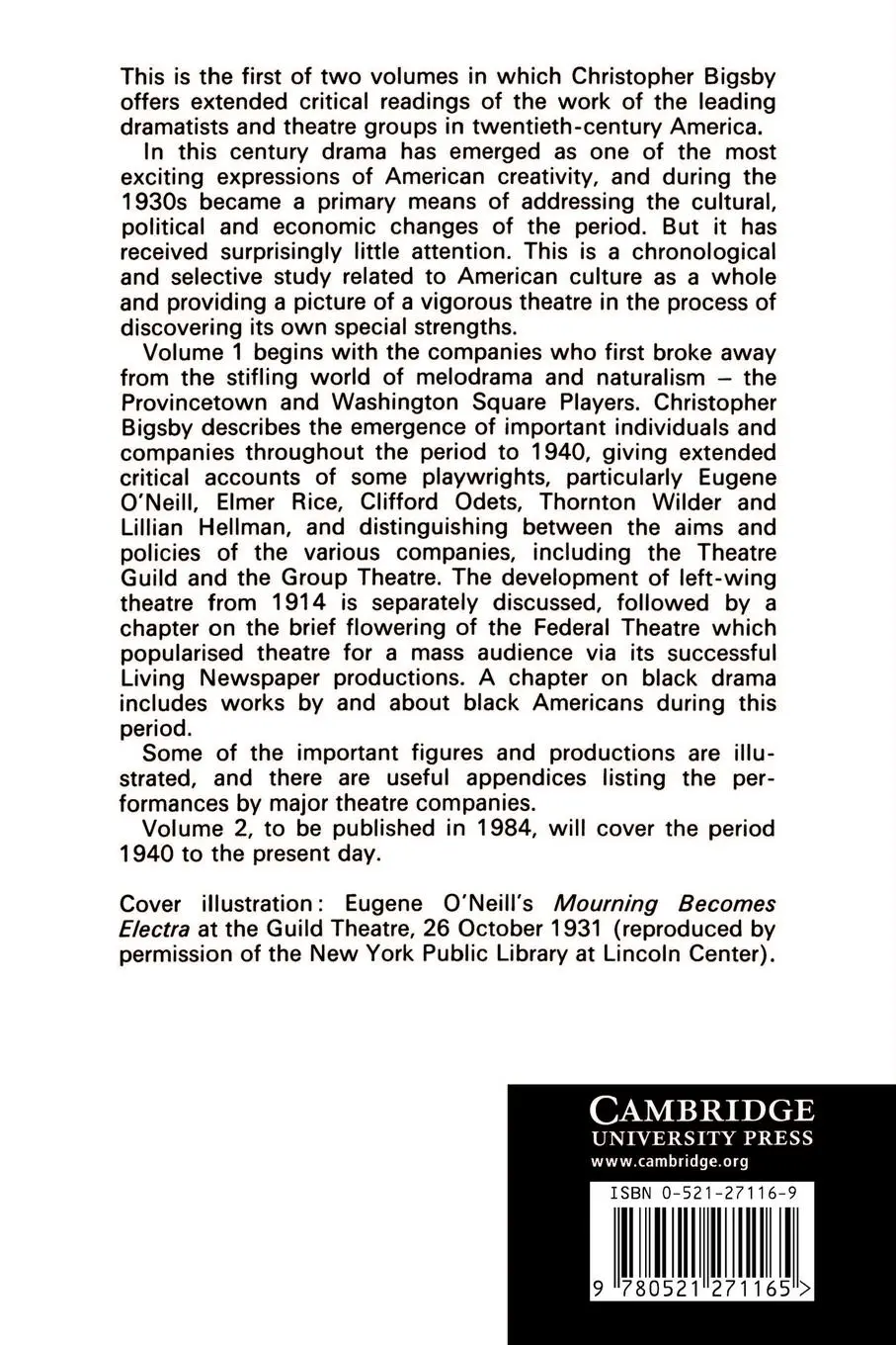 Rückseite: 9780521271165 | A Critical Introduction to Twentieth-Century American Drama | Buch