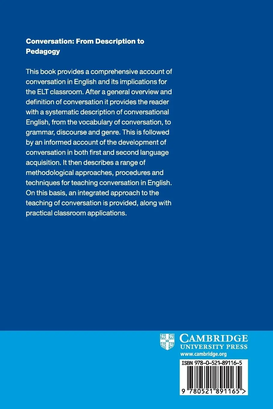Rückseite: 9780521891165 | Conversation | Scott Thornbury (u. a.) | Taschenbuch | Englisch | 2006