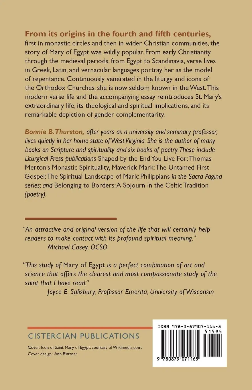 Rückseite: 9780879071165 | Saint Mary of Egypt | A Modern Verse Life and Interpretation | Buch
