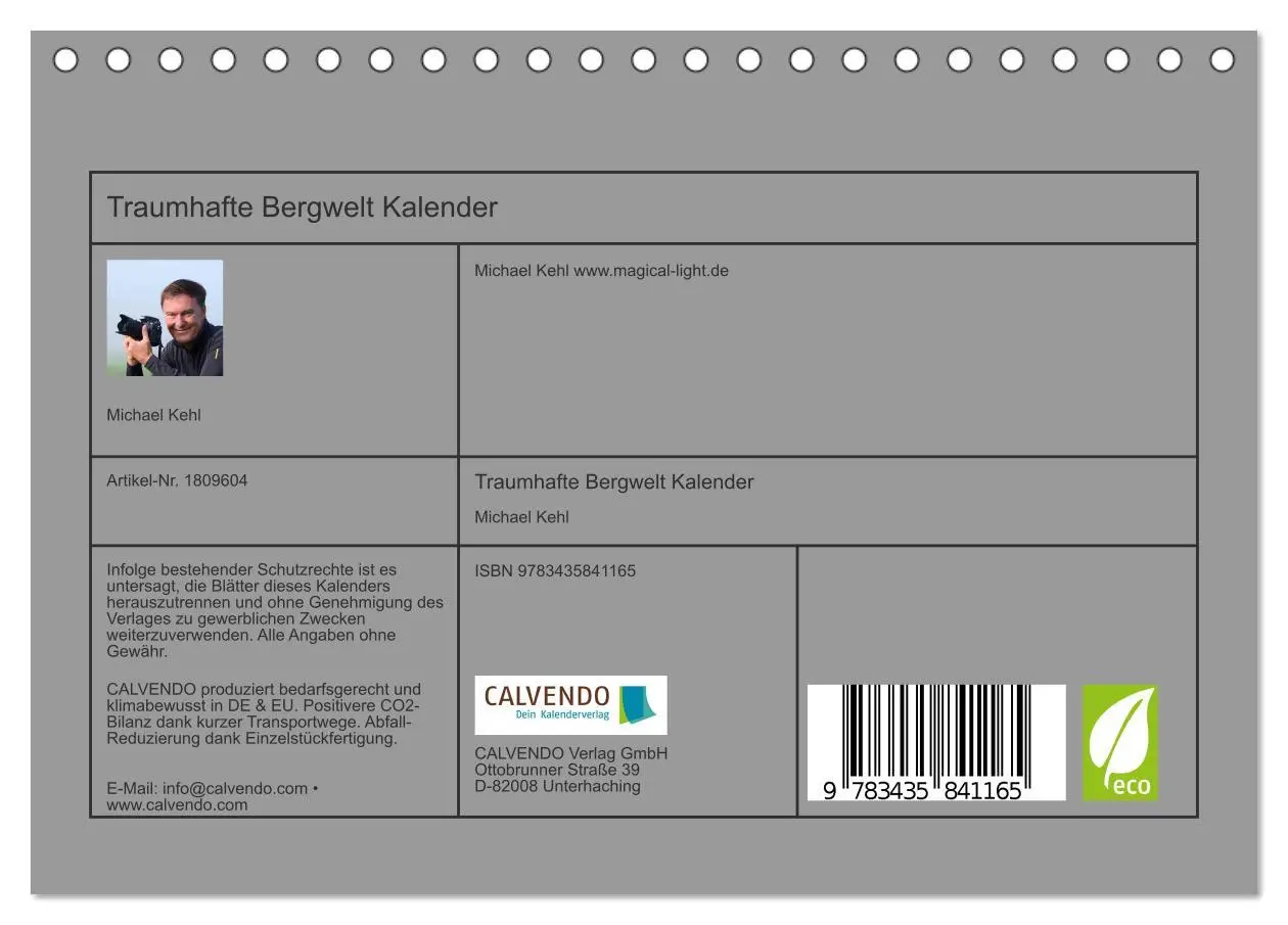 Bild: 9783435841165 | Traumhafte Bergwelt Kalender (Tischkalender 2025 DIN A5 quer),...