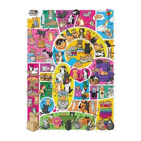 Bild: 625012401265 | Cobble Hill Doodlekatzen 1000 Teile | Spiel | In Spielebox | 3840126