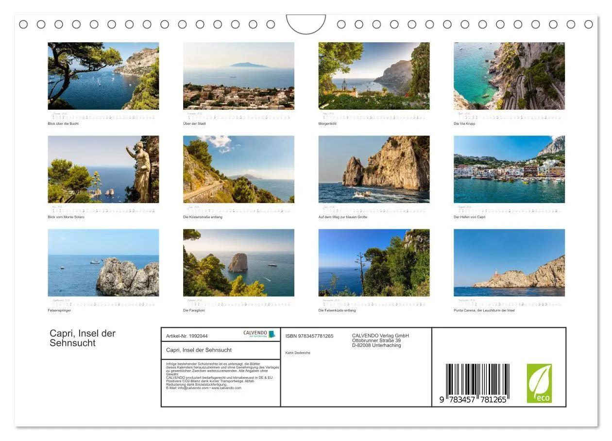 Bild: 9783457781265 | Capri, Insel der Sehnsucht (Wandkalender 2026 DIN A4 quer),...