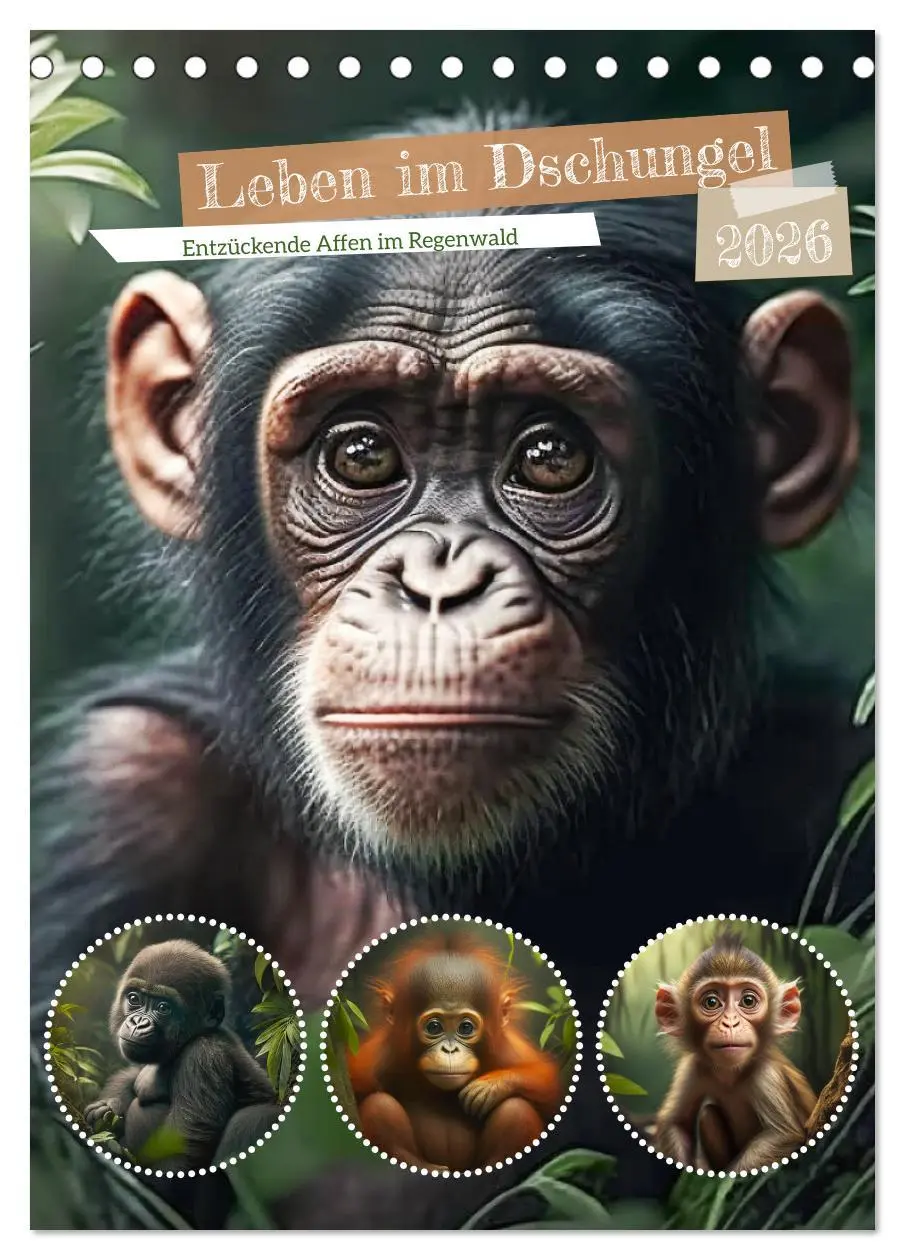 Cover: 9783516321265 | Leben im Dschungel. Entzückende Affen im Regenwald (Tischkalender...
