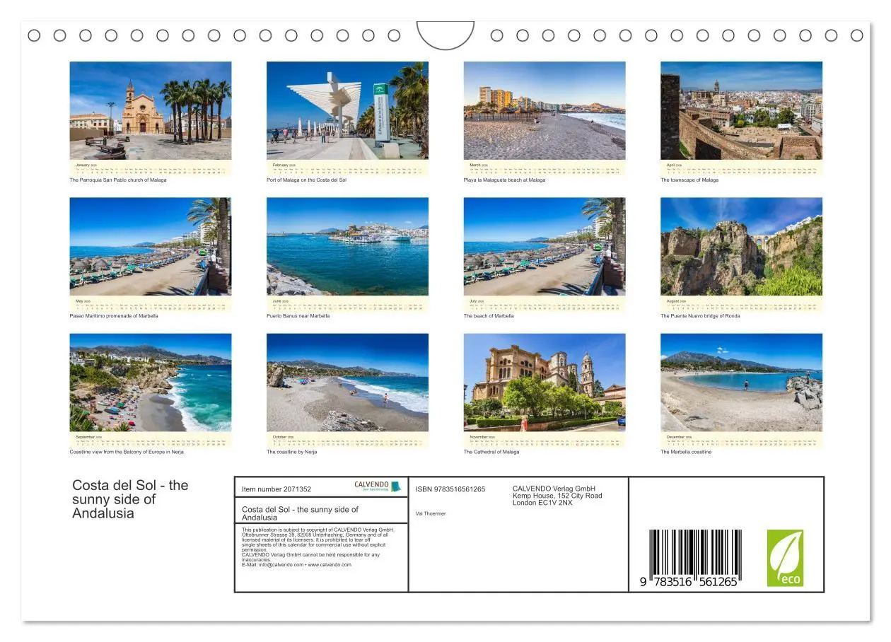 Bild: 9783516561265 | Costa del Sol - the sunny side of Andalusia (Wall Calendar 2026 DIN...