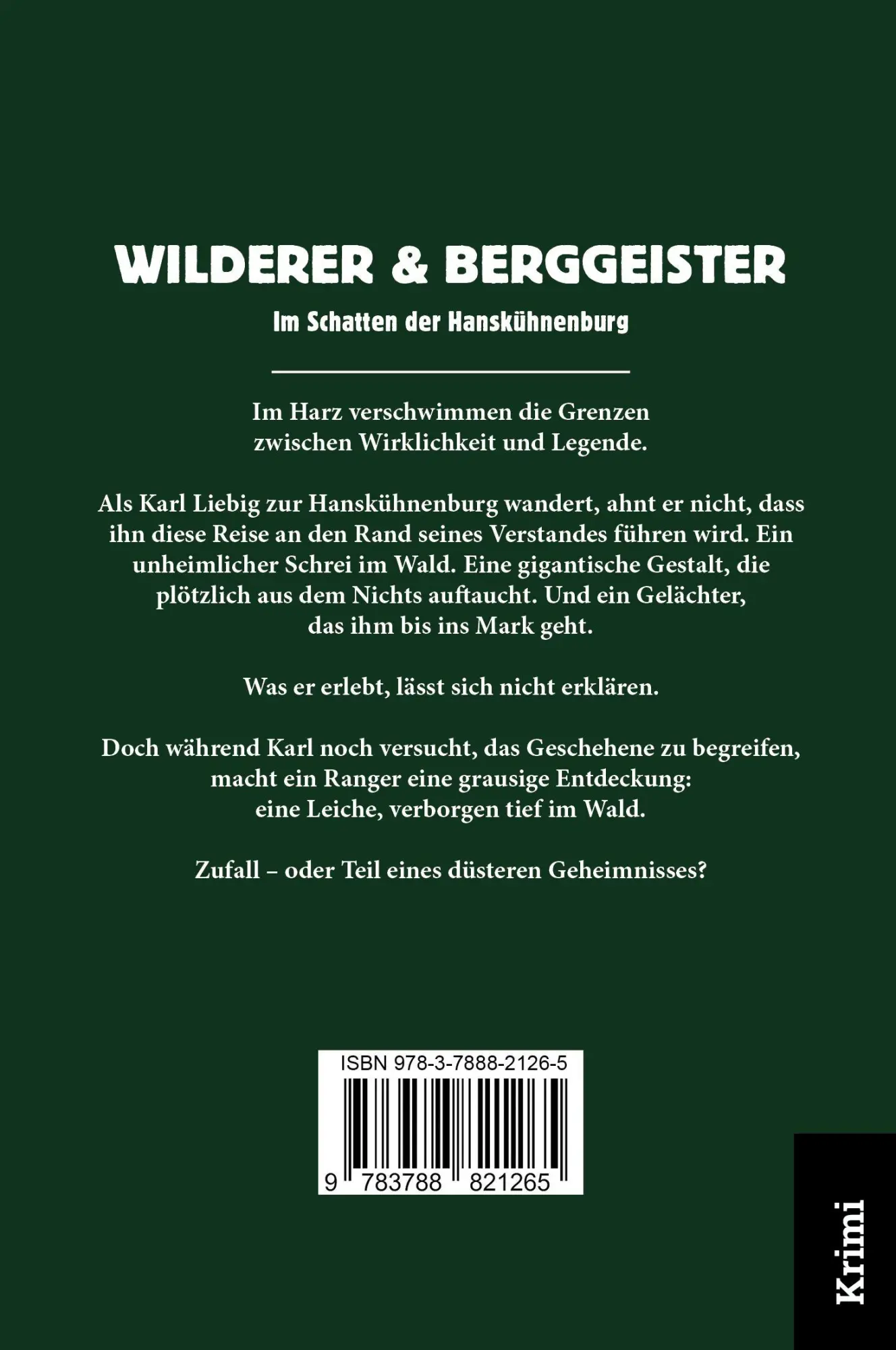 Autor: 9783788821265 | Wilderer &amp; Berggeister | Im Schatten der Hanskühnenburg | Heinz Adam