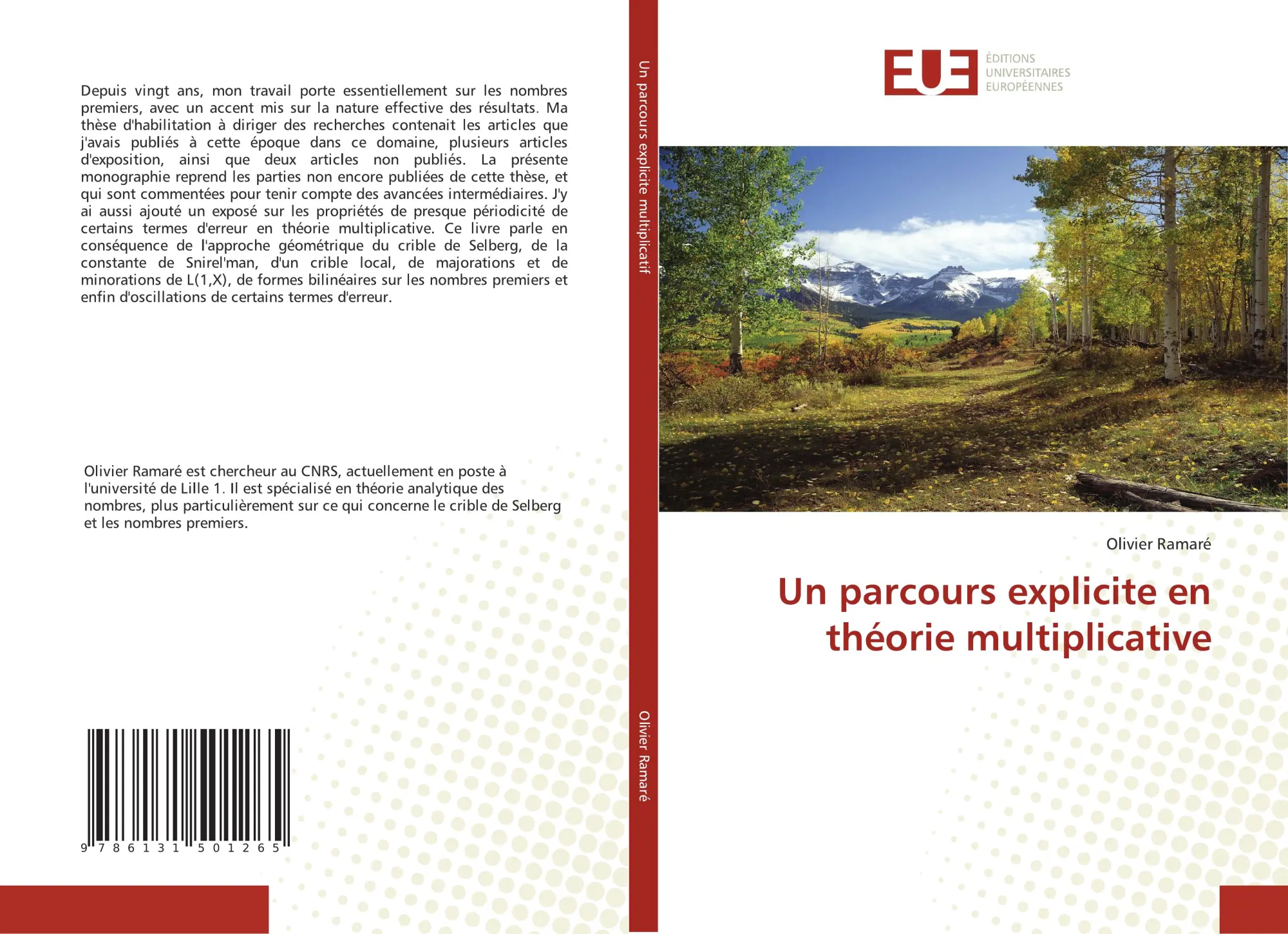 Cover: 9786131501265 | Un parcours explicite en théorie multiplicative | Olivier Ramaré