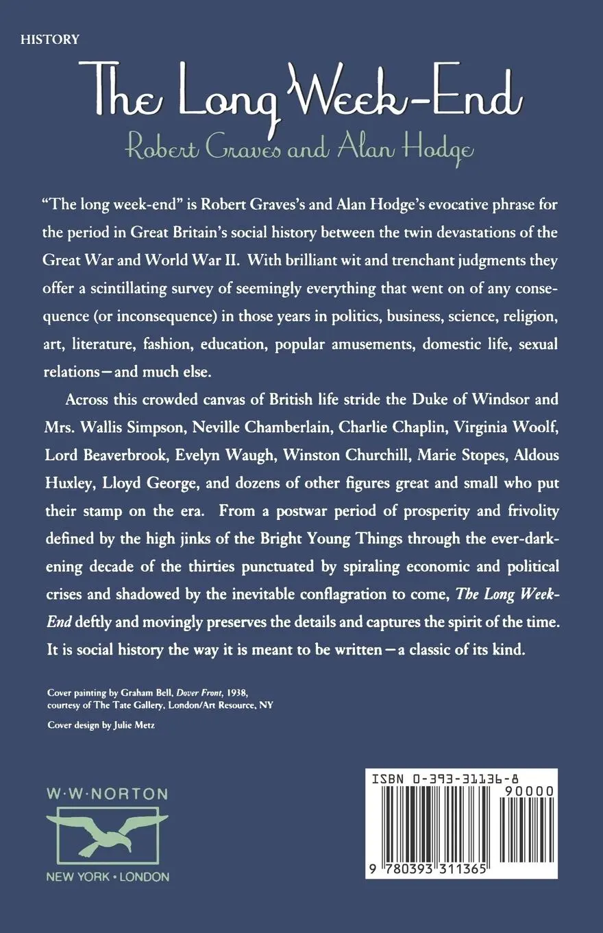 Rückseite: 9780393311365 | The Long Week End | A Social History of Great Britain, 1918-1939