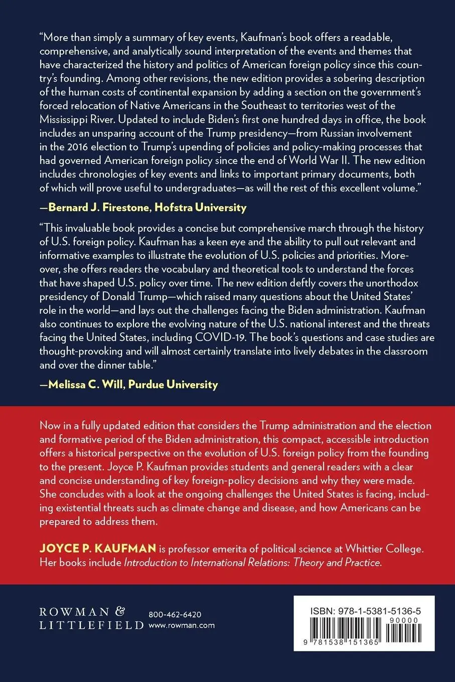 Rückseite: 9781538151365 | A Concise History of U.S. Foreign Policy | Joyce P. Kaufman | Buch