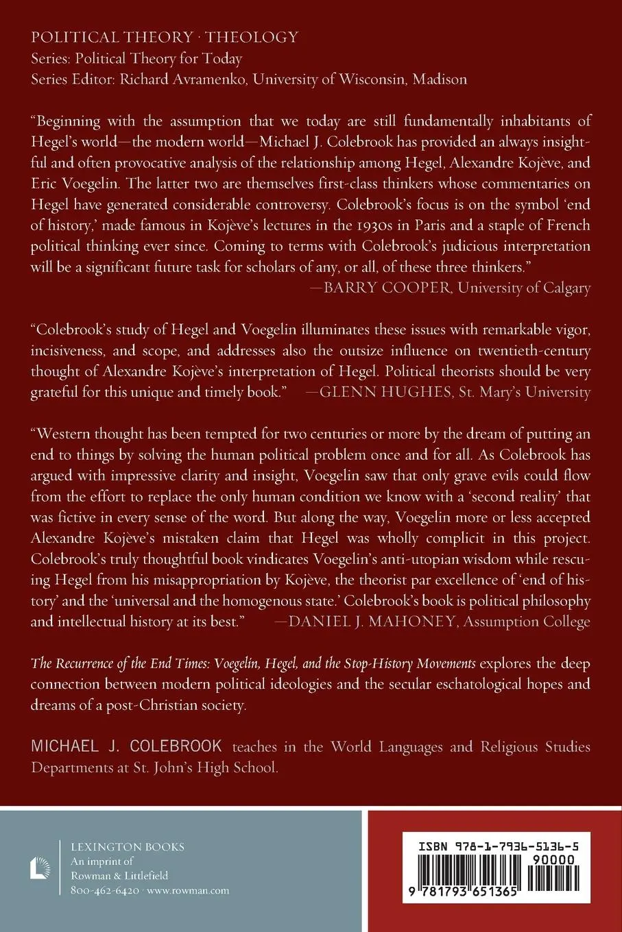 Rückseite: 9781793651365 | Recurrence of the End Times | Michael J. Colebrook | Taschenbuch