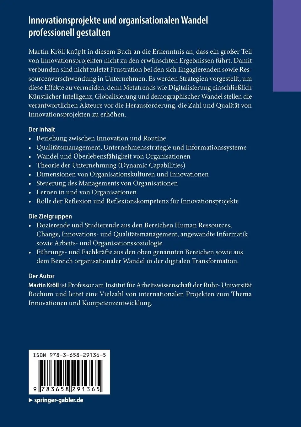 Rückseite: 9783658291365 | Innovationsprojekte und organisationalen Wandel professionell...