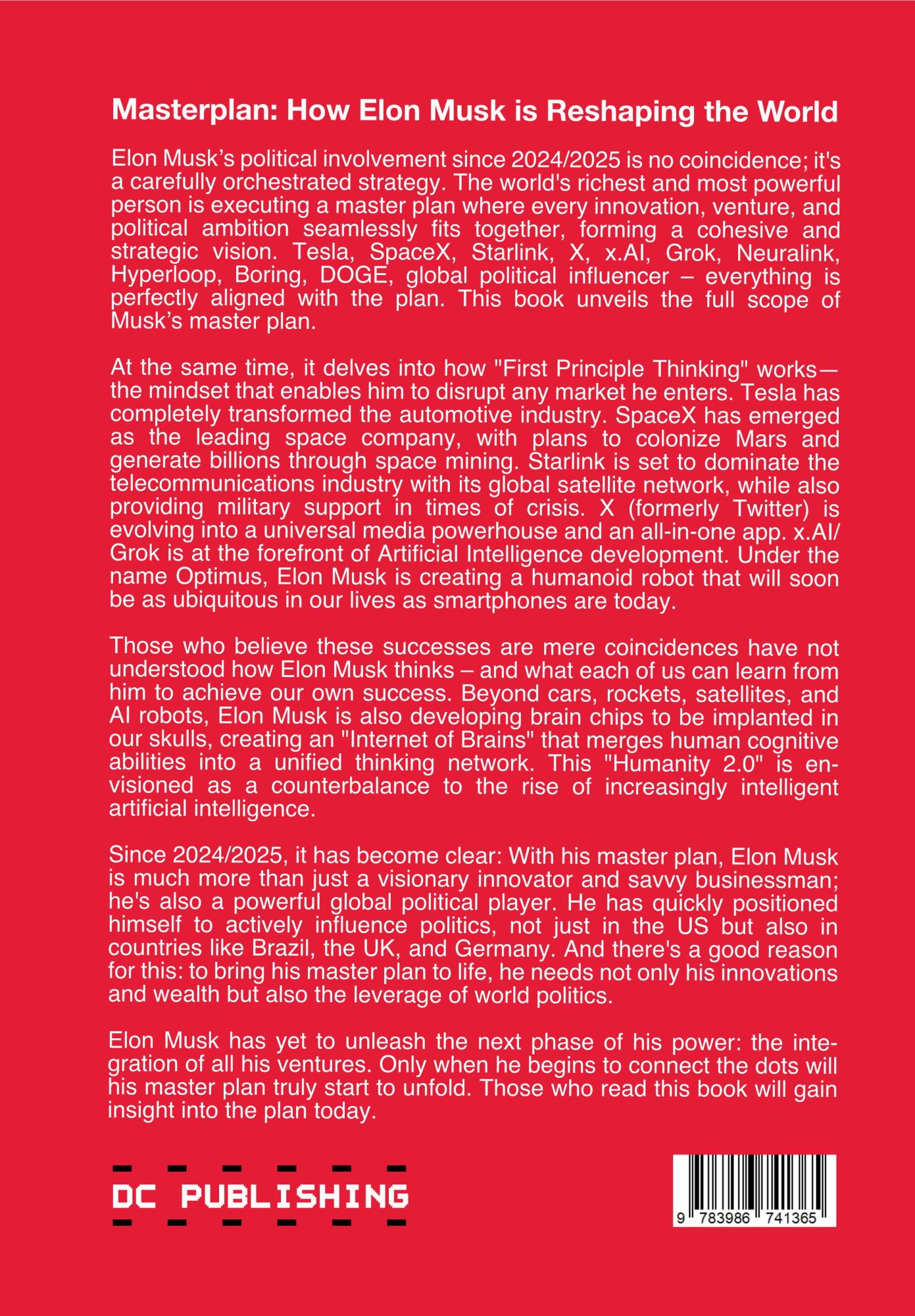 Rückseite: 9783986741365 | Masterplan: Elon Musk Unstoppable | Andreas Dripke | Taschenbuch