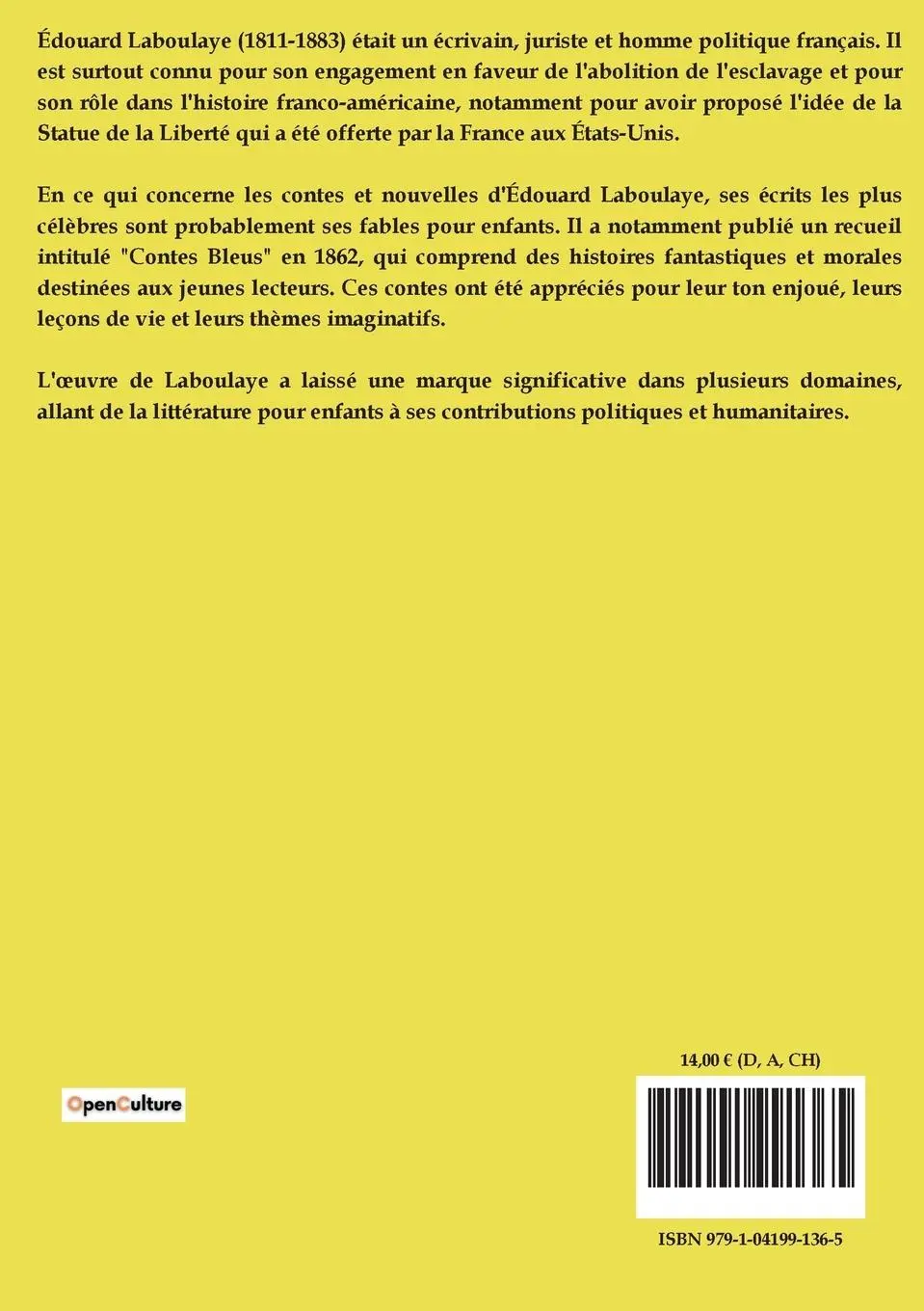 Rückseite: 9791041991365 | Contes et Nouvelles | Édouard Laboulaye | Taschenbuch | Französisch