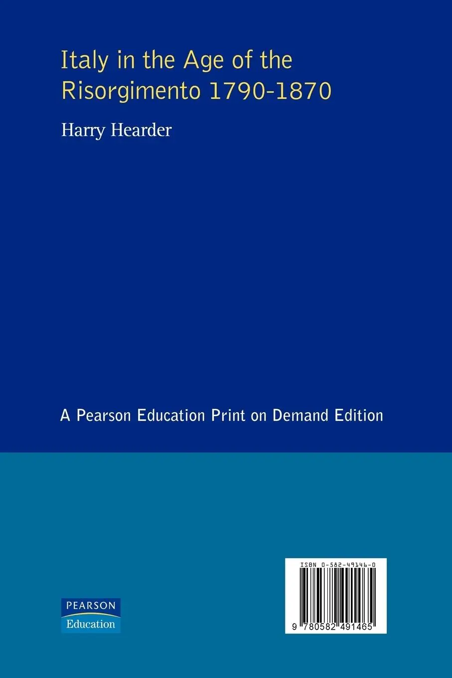 Rückseite: 9780582491465 | Italy in the Age of the Risorgimento 1790 - 1870 | Harry Hearder