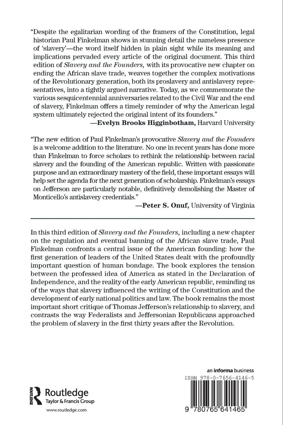 Rückseite: 9780765641465 | Slavery and the Founders | Race and Liberty in the Age of Jefferson
