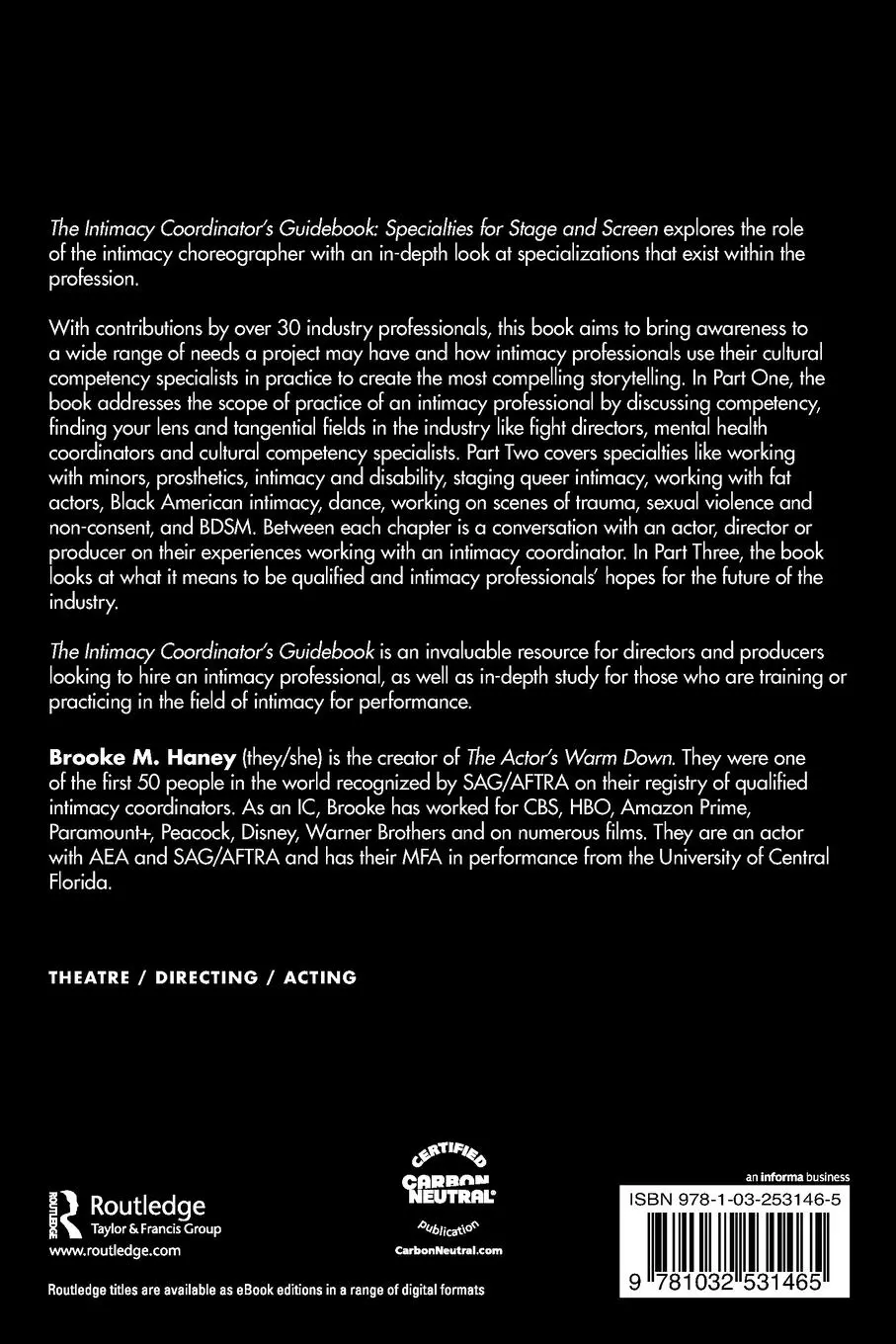 Rückseite: 9781032531465 | The Intimacy Coordinator's Guidebook | Brooke M. Haney | Taschenbuch