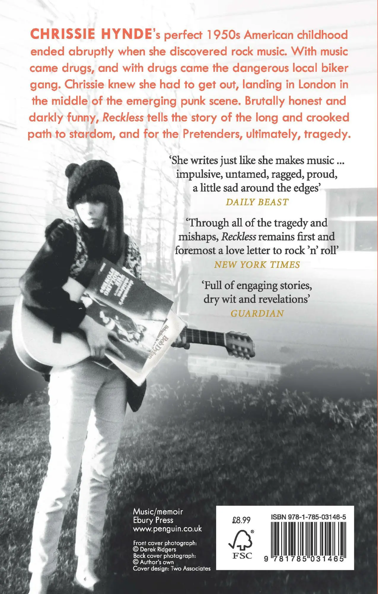 Rückseite: 9781785031465 | Reckless | Chrissie Hynde | Taschenbuch | 308 S. | Englisch | 2016