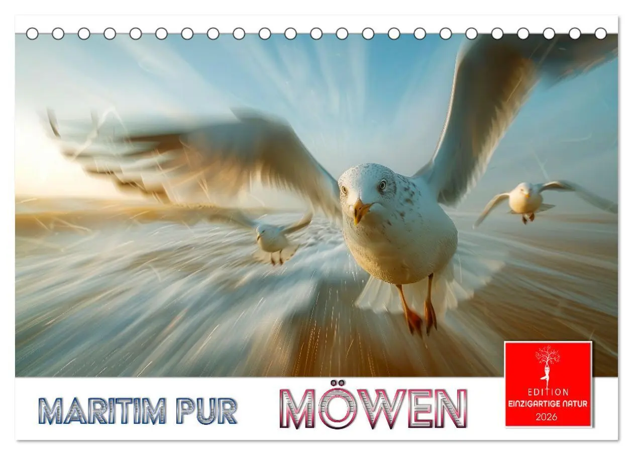 Cover: 9783457381465 | Maritim pur - Möwen (Tischkalender 2026 DIN A5 quer), CALVENDO...