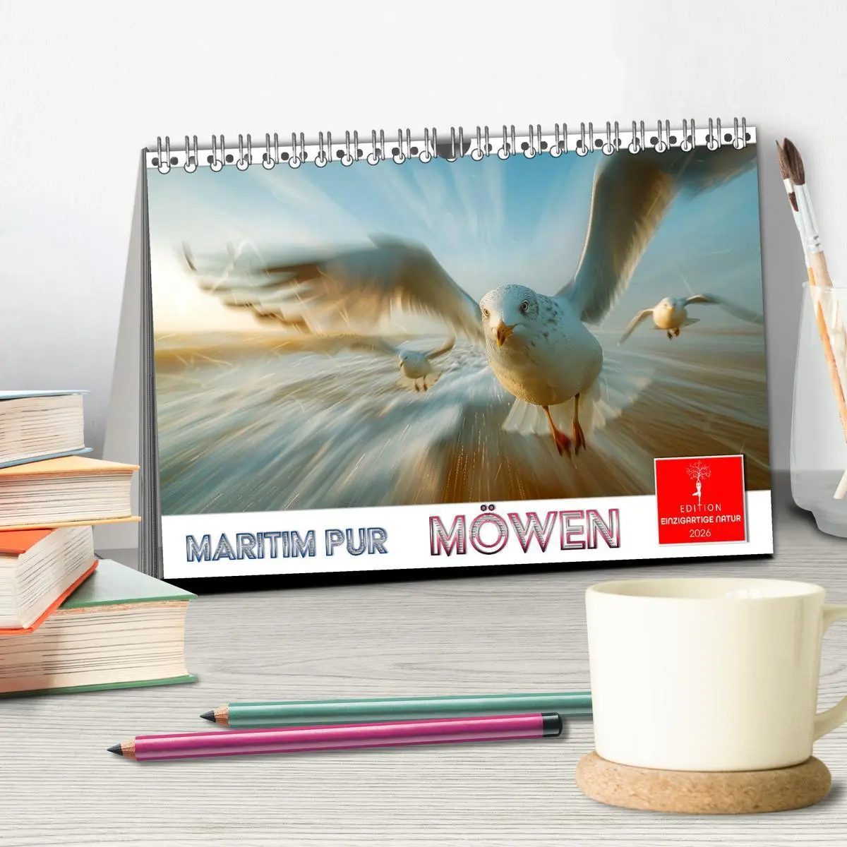 Bild: 9783457381465 | Maritim pur - Möwen (Tischkalender 2026 DIN A5 quer), CALVENDO...