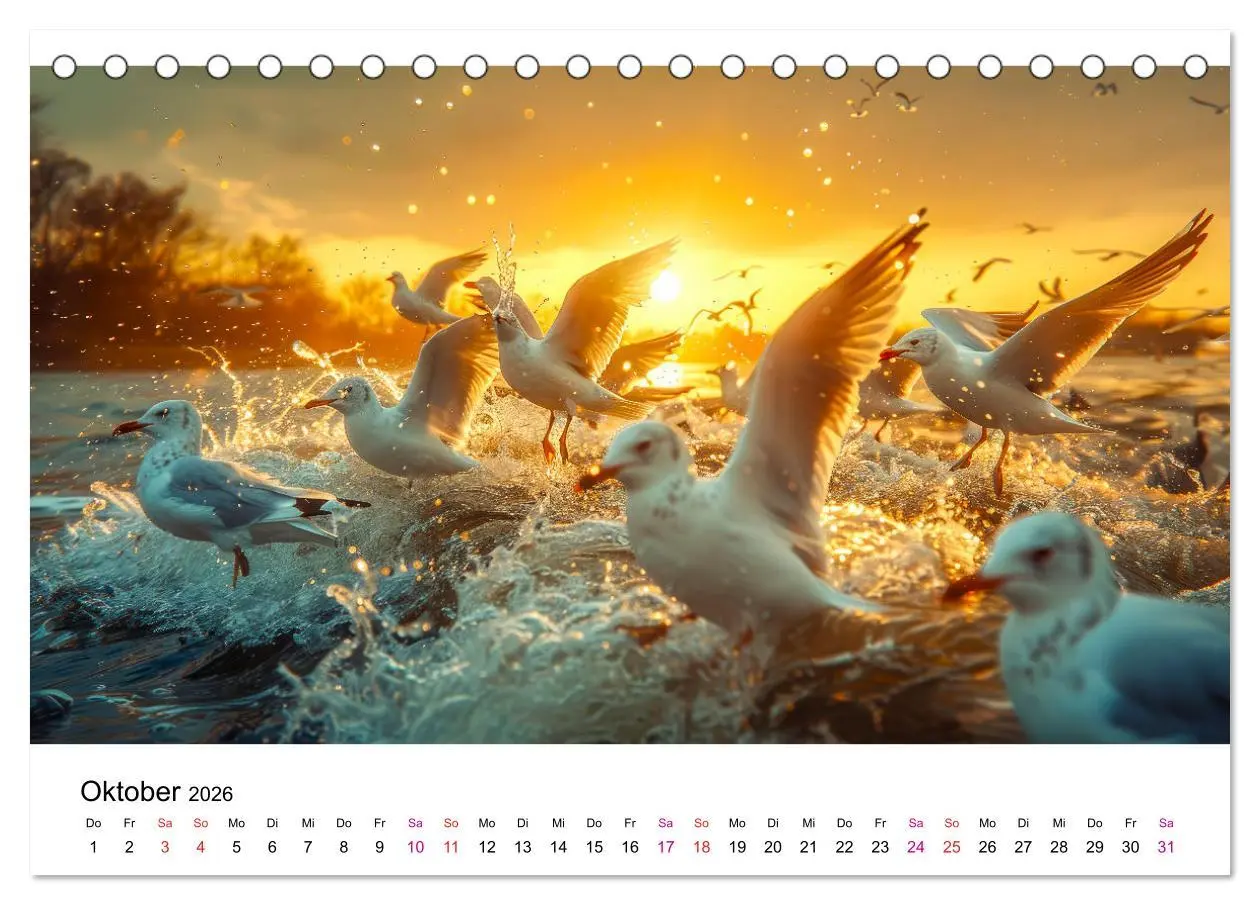 Bild: 9783457381465 | Maritim pur - Möwen (Tischkalender 2026 DIN A5 quer), CALVENDO...