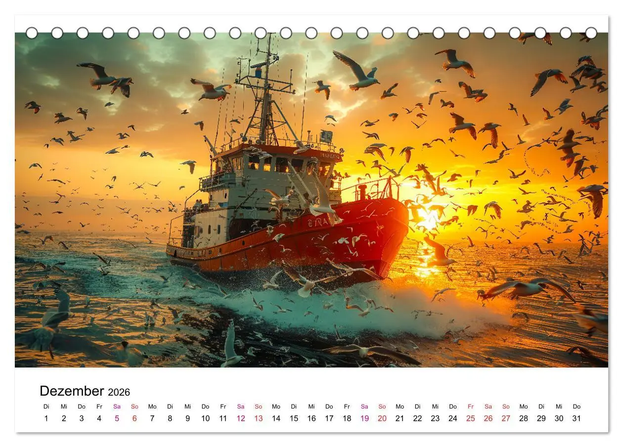 Bild: 9783457381465 | Maritim pur - Möwen (Tischkalender 2026 DIN A5 quer), CALVENDO...