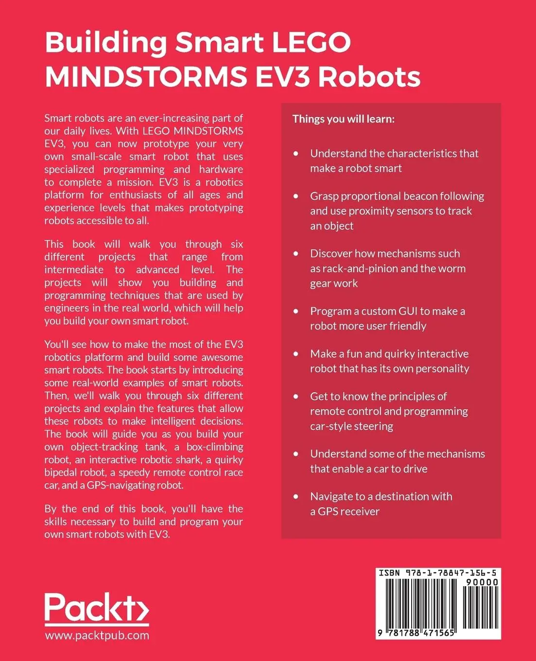 Rückseite: 9781788471565 | Building Smart LEGO MINDSTORMS EV3 Robots | Kyle Markland | Buch