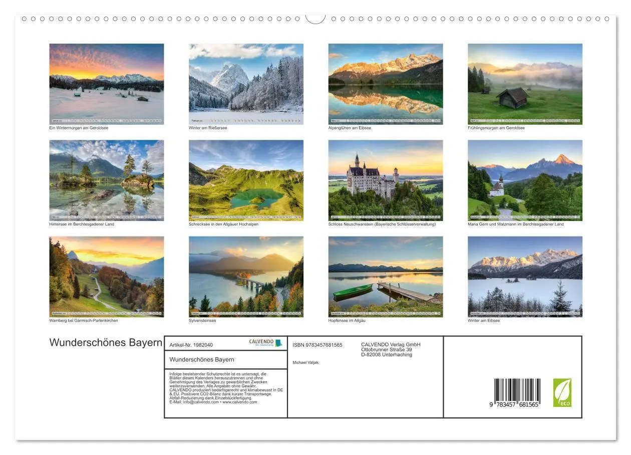 Bild: 9783457681565 | Wunderschönes Bayern (hochwertiger Premium Wandkalender 2026 DIN A2...