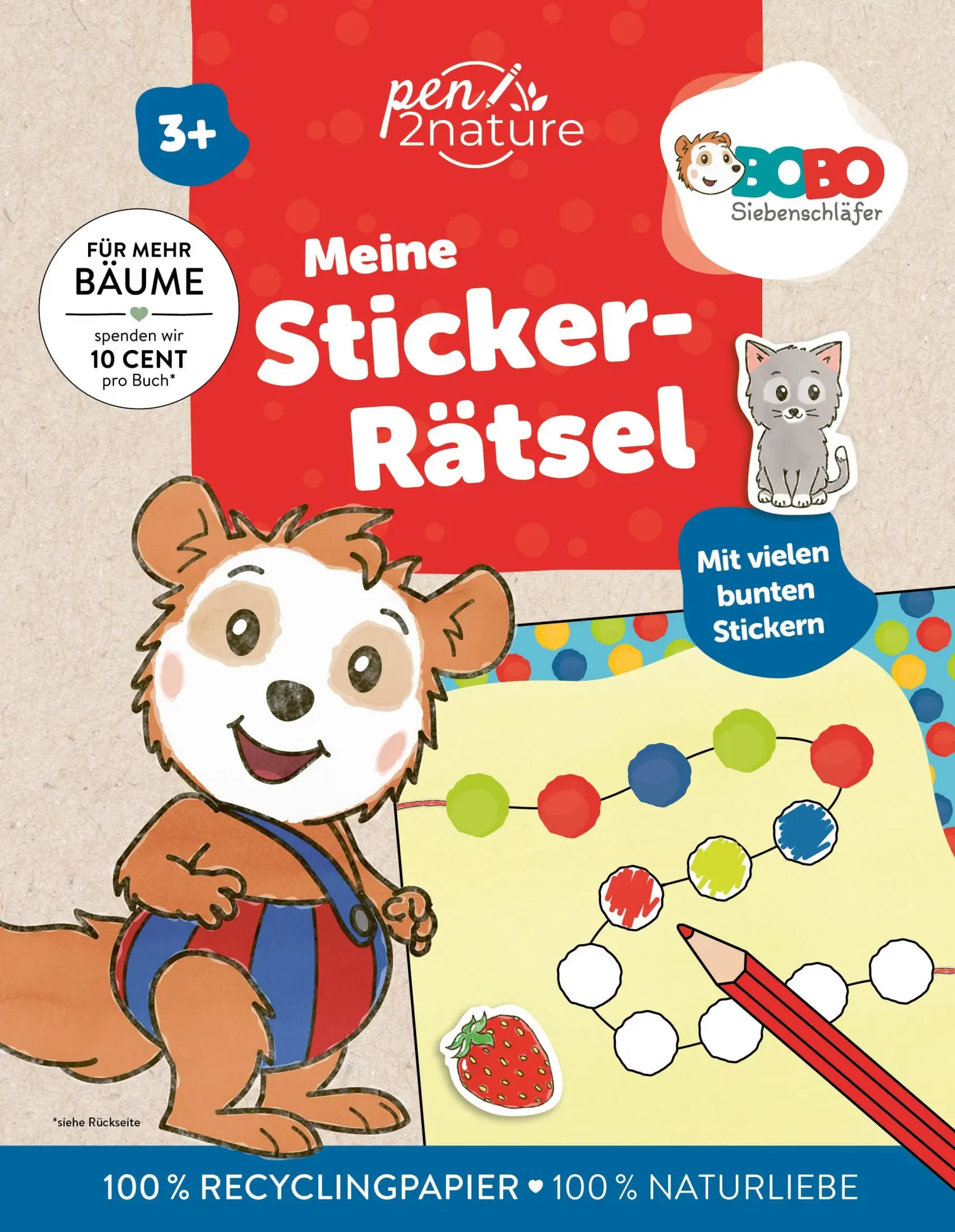 Cover: 9783987641565 | Bobo Siebenschläfer - Meine Sticker-Rätsel | Pen2nature | Taschenbuch