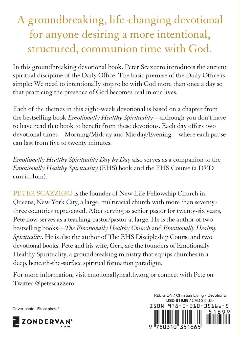 Rückseite: 9780310351665 | Emotionally Healthy Spirituality Day by Day | Peter Scazzero | Buch