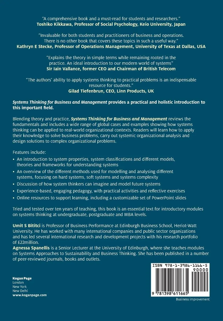 Rückseite: 9781398611665 | Systems Thinking for Business and Management | Principles and Practice