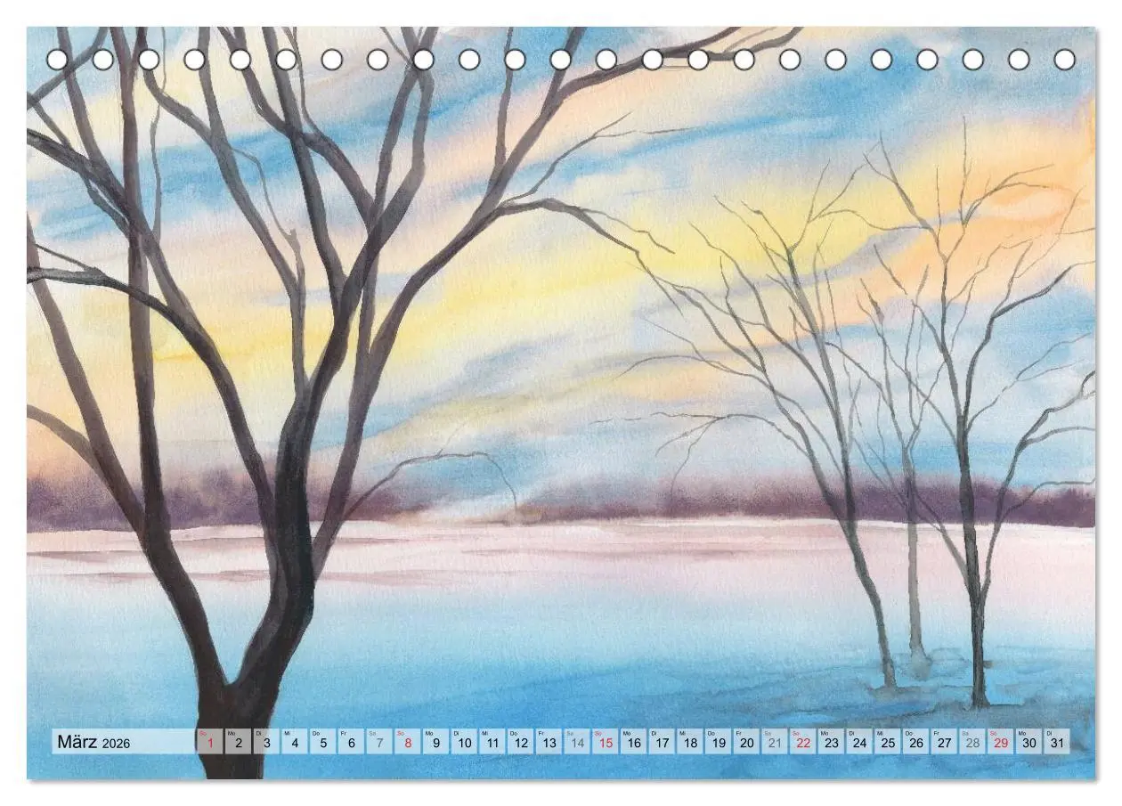 Bild: 9783516071665 | Jahreszeiten Aquarelle (Tischkalender 2026 DIN A5 quer), CALVENDO...