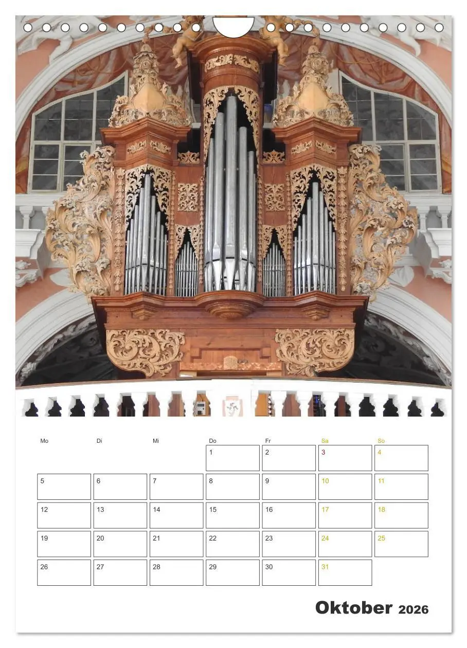 Bild: 9783516381665 | Orgeln zum Verlieben! (Wandkalender 2026 DIN A4 hoch), CALVENDO...