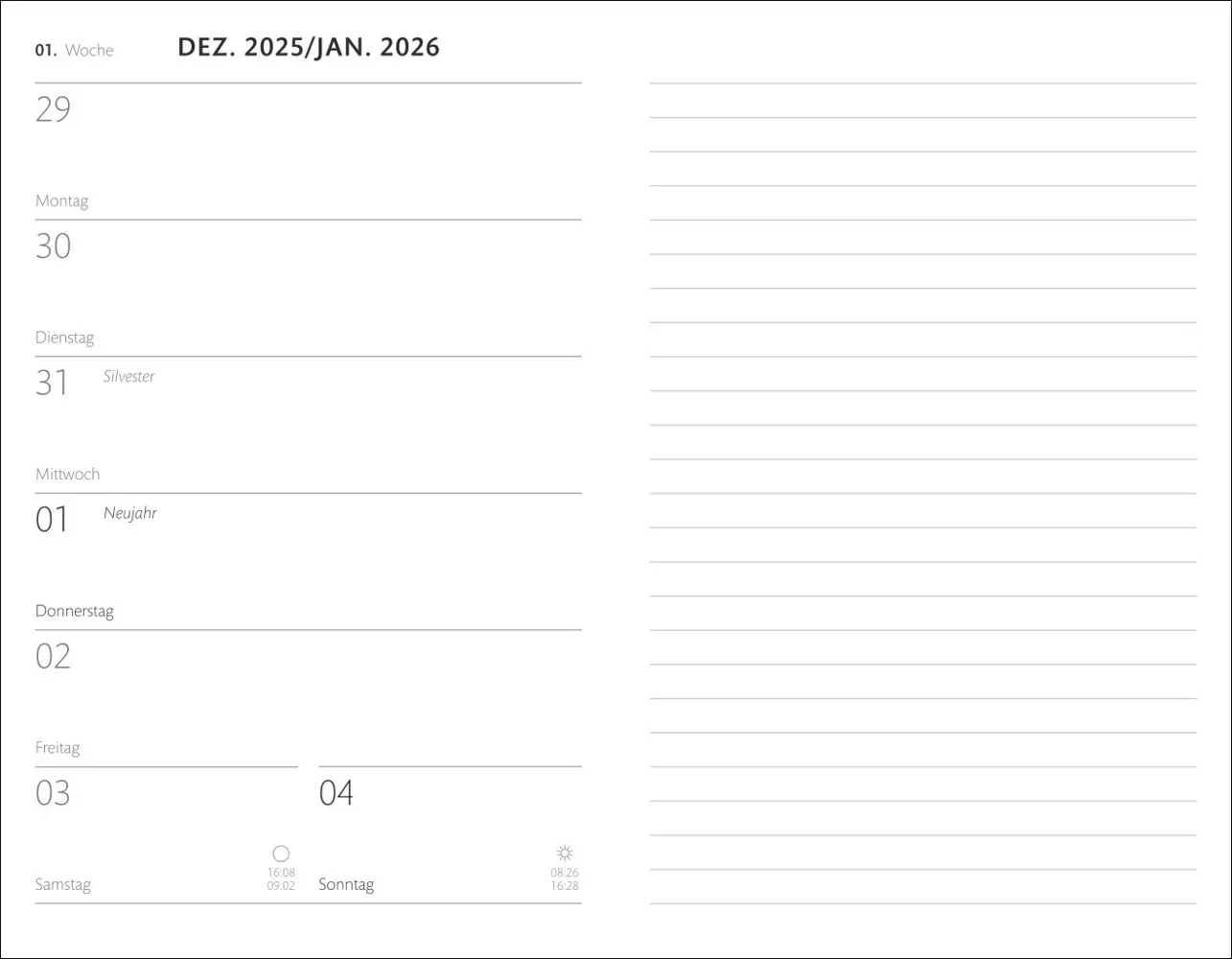 Bild: 9783756411665 | Kombitimer schwarz klein 2026 | Heye | Taschenbuch | Bürokalender Heye