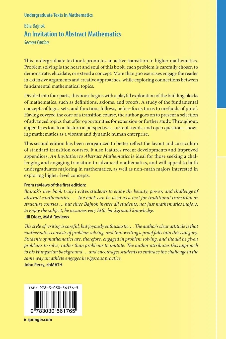 Rückseite: 9783030561765 | An Invitation to Abstract Mathematics | Béla Bajnok | Taschenbuch