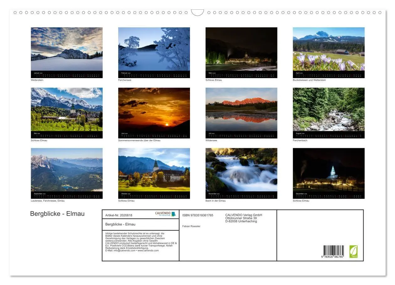 Bild: 9783516061765 | Bergblicke - Elmau (Wandkalender 2026 DIN A2 quer), CALVENDO...