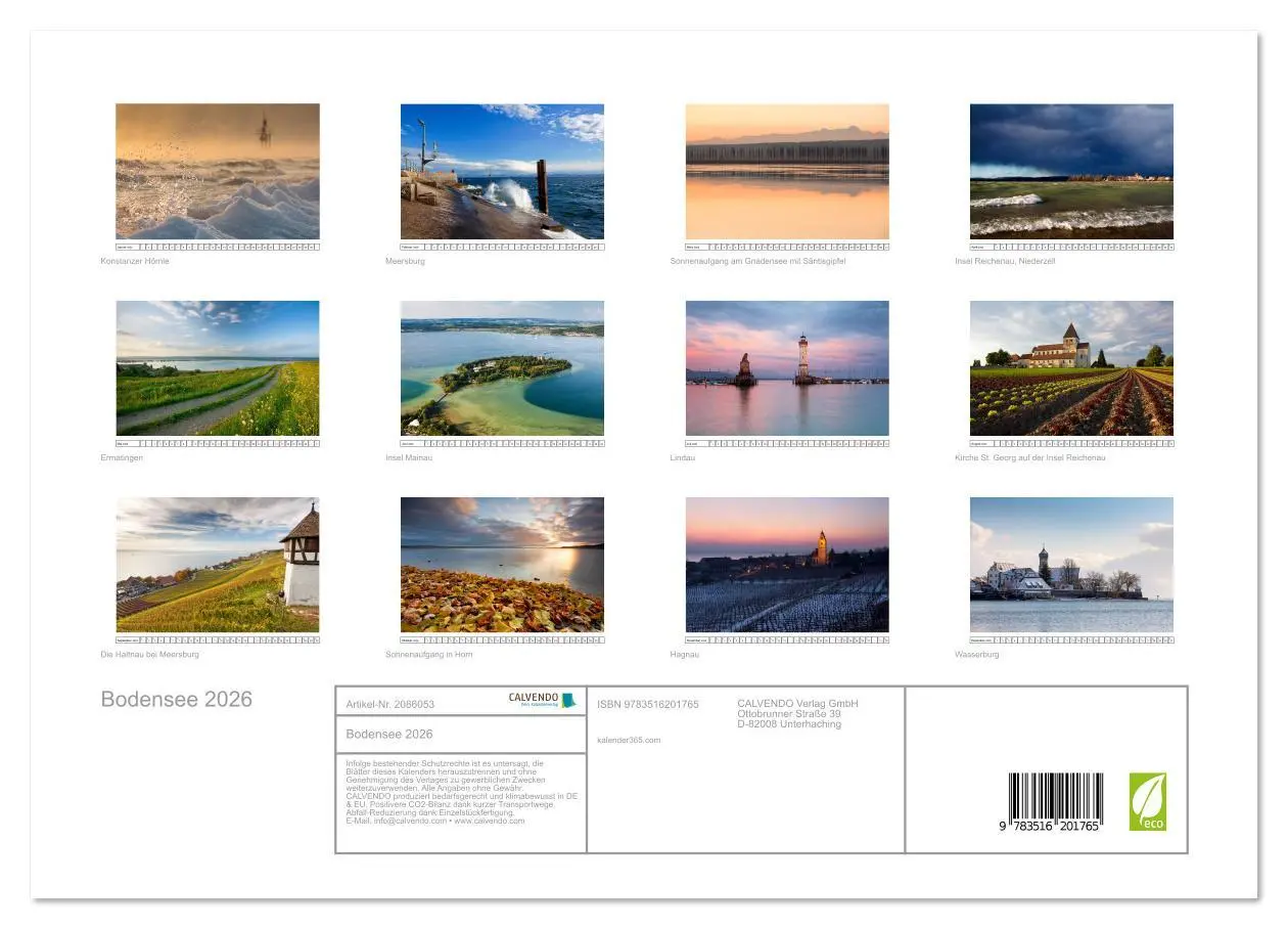 Bild: 9783516201765 | Bodensee 2026 (Wandkalender 2026 DIN A3 quer), CALVENDO Monatskalender