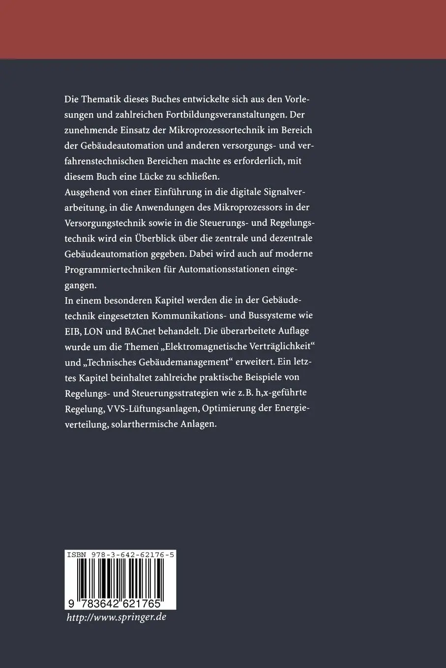 Rückseite: 9783642621765 | Digitale Gebäudeautomation | Regelungstechnik | Taschenbuch | xv