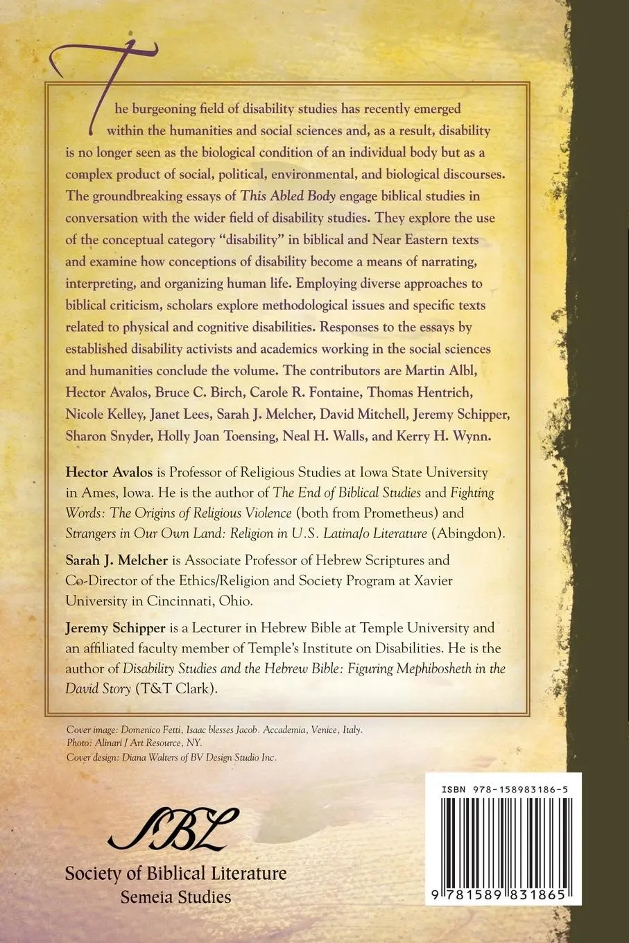 Rückseite: 9781589831865 | This Abled Body | Rethinking Disabilities in Biblical Studies | Buch