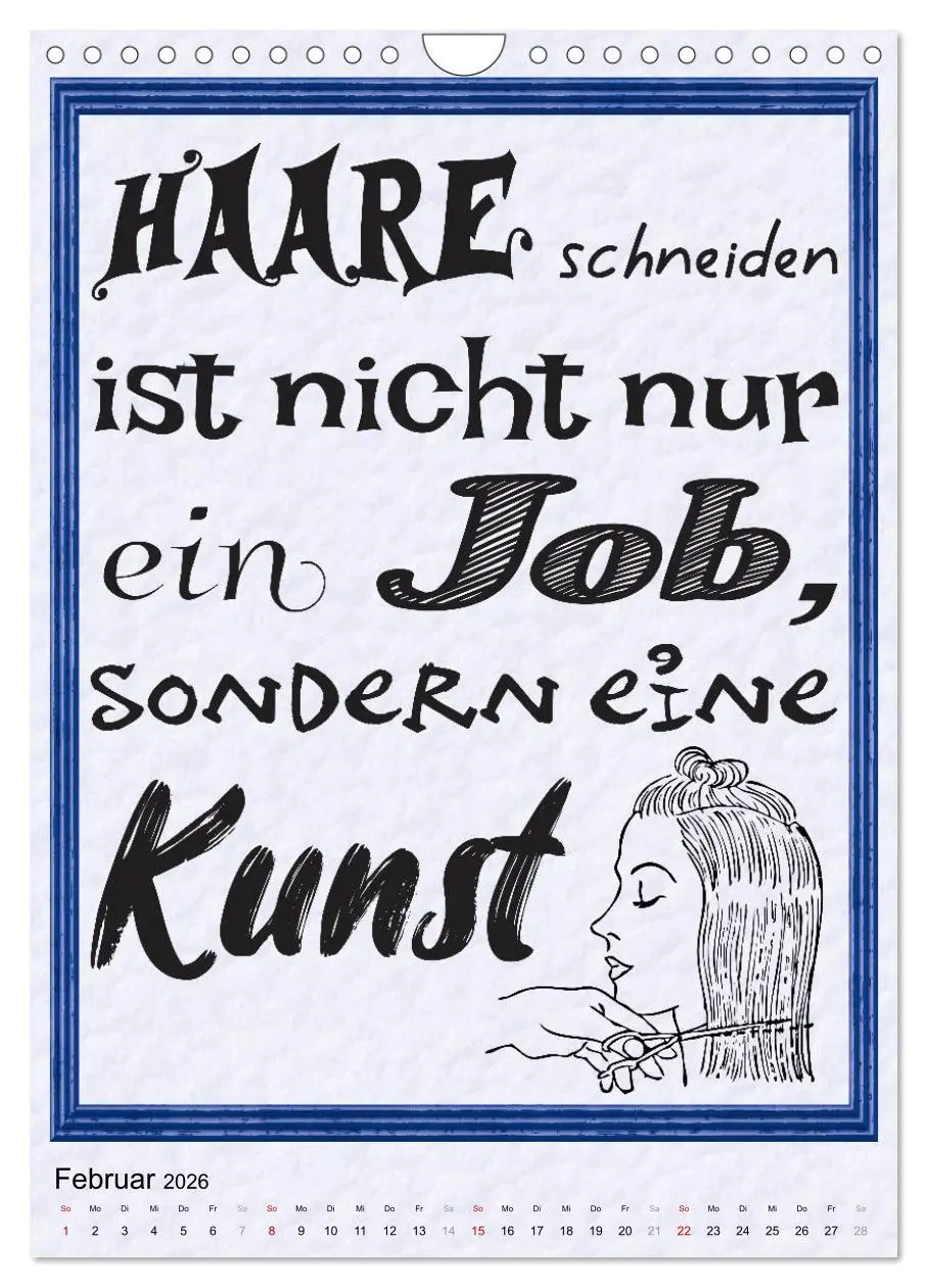 Bild: 9783516361865 | Friseur-Sprüche (Wandkalender 2026 DIN A4 hoch), CALVENDO...