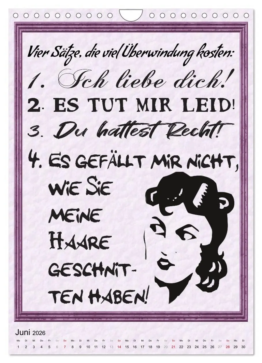 Bild: 9783516361865 | Friseur-Sprüche (Wandkalender 2026 DIN A4 hoch), CALVENDO...