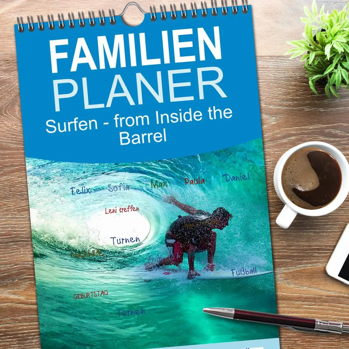 Bild: 9783516501865 | Familienplaner 2026 - Surfen - from Inside the Barrel mit 5 Spalten...