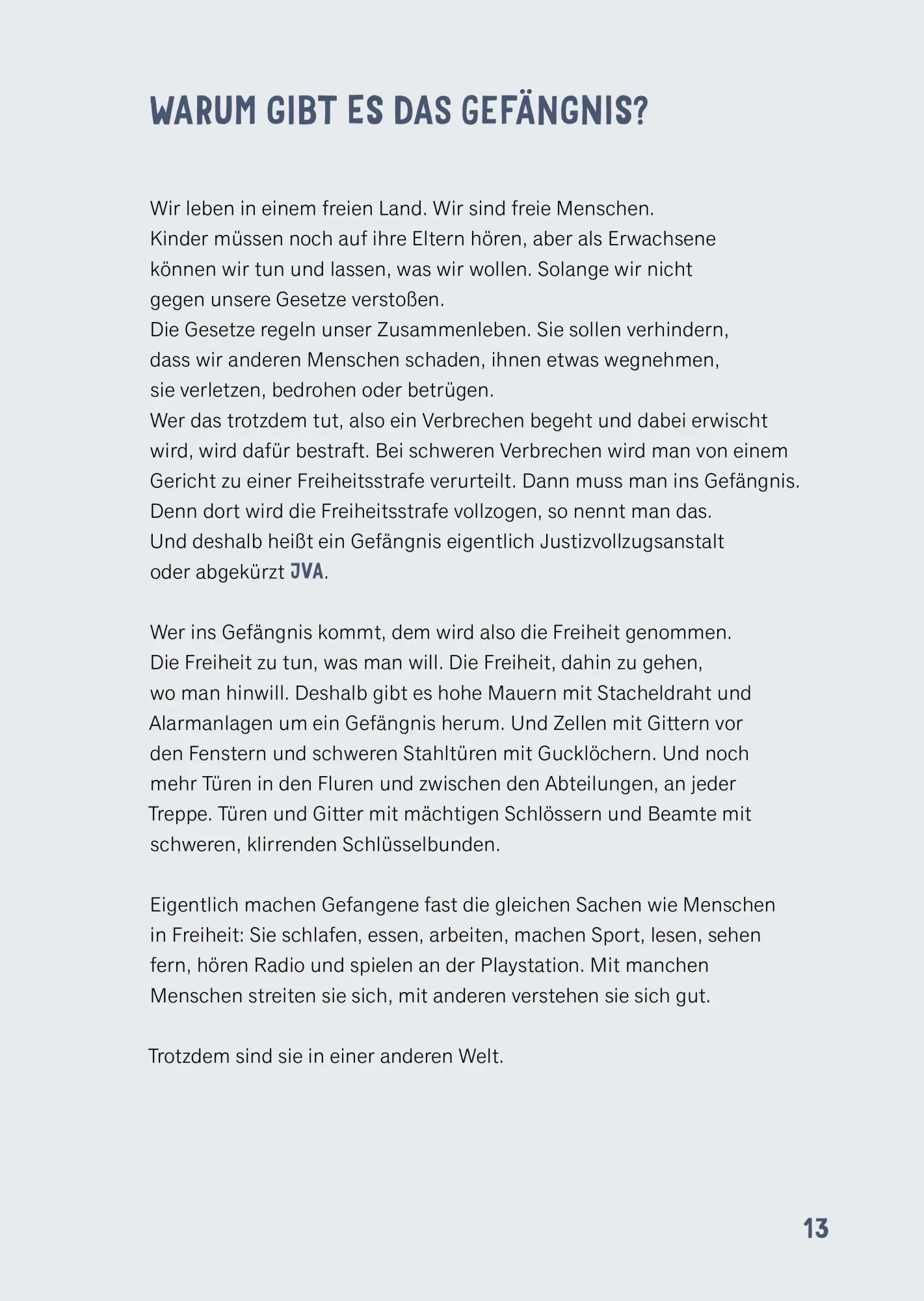 Bild: 9783954701865 | Im Gefängnis | Ein Kinderbuch über das Leben hinter Gittern | Buch