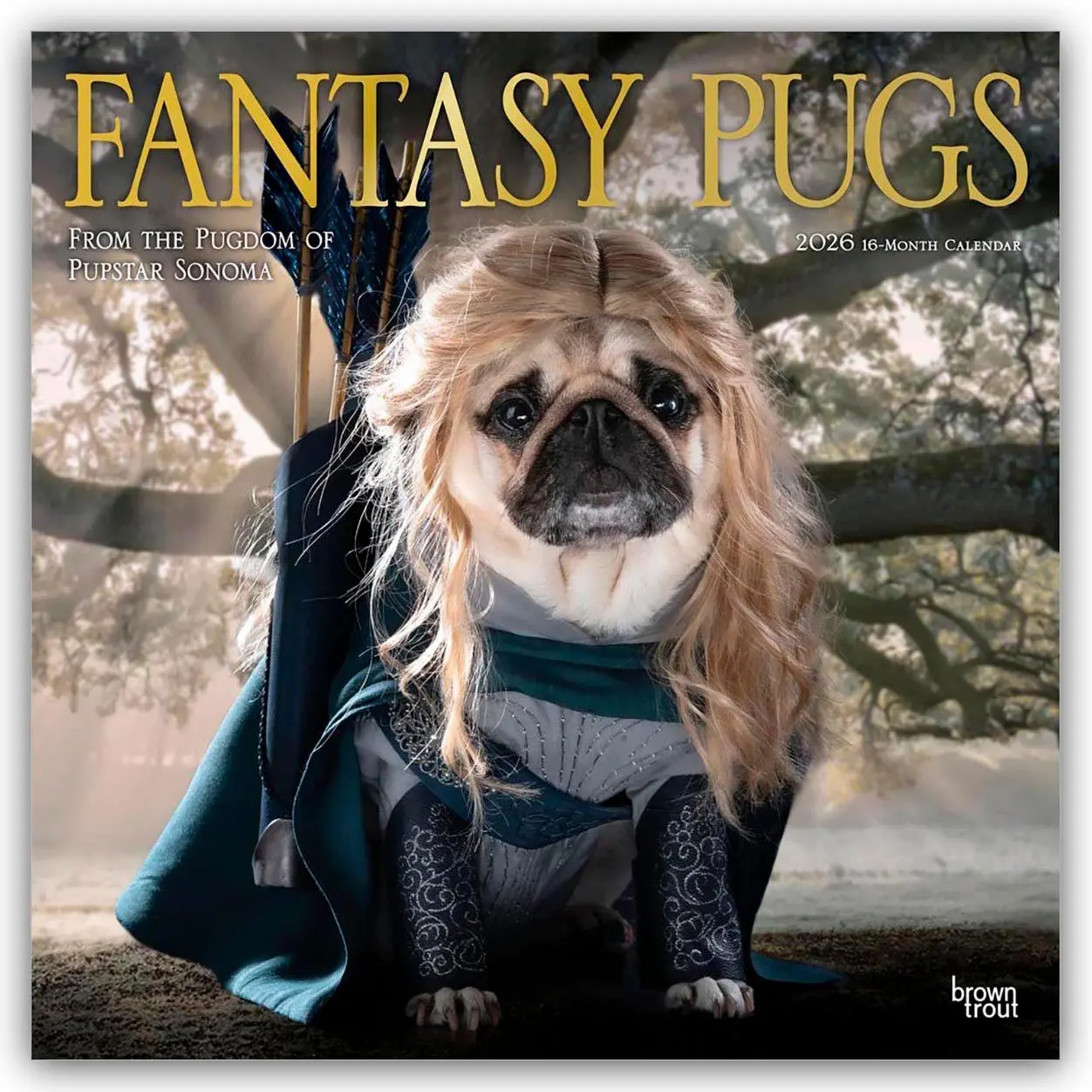 Cover: 9798330701865 | Fantasy Pugs - Fantasy Möpse 2026 - 16-Monatskalender | Publishers